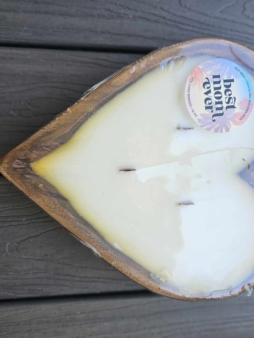 McCall's Candles "Best Mom Ever" 16 oz Heart Dough Bowl Candle – Volcano Breeze